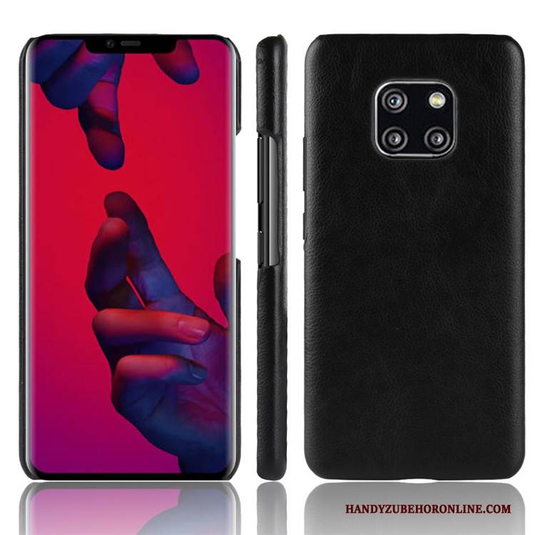 Hülle Huawei Mate 20 Pro Leder Handyhüllen Muster, Case Huawei Mate 20 Pro Schutz Schwer Grau