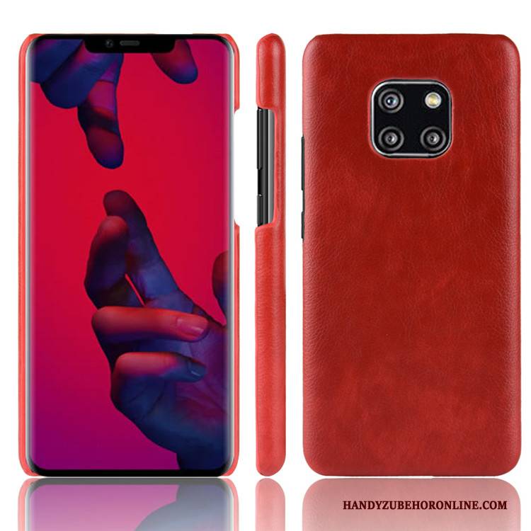 Hülle Huawei Mate 20 Pro Leder Handyhüllen Muster, Case Huawei Mate 20 Pro Schutz Schwer Grau