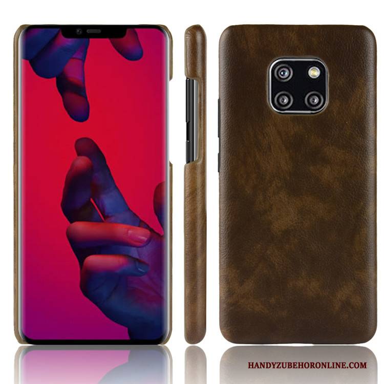 Hülle Huawei Mate 20 Pro Leder Handyhüllen Muster, Case Huawei Mate 20 Pro Schutz Schwer Grau