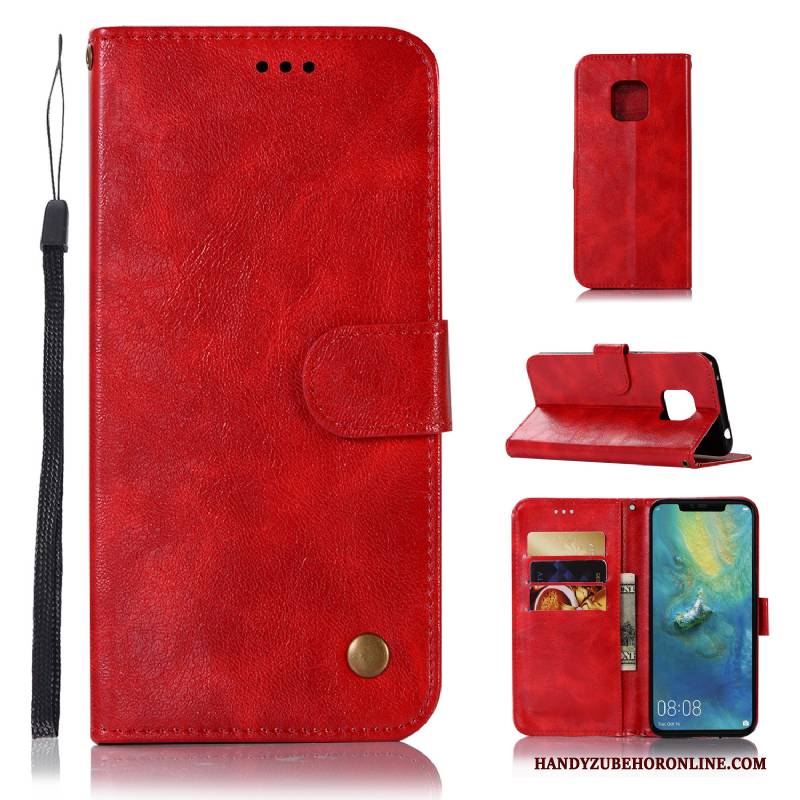 Hülle Huawei Mate 20 Pro Lederhülle Europa Anti-sturz, Case Huawei Mate 20 Pro Leder Karte Rot