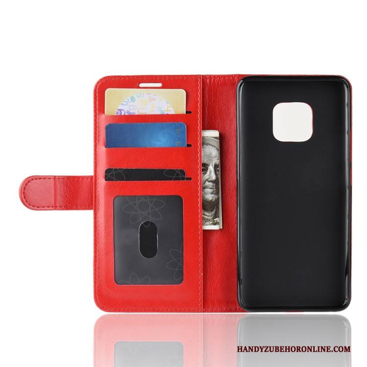 Hülle Huawei Mate 20 Pro Lederhülle Rot Handyhüllen, Case Huawei Mate 20 Pro Folio