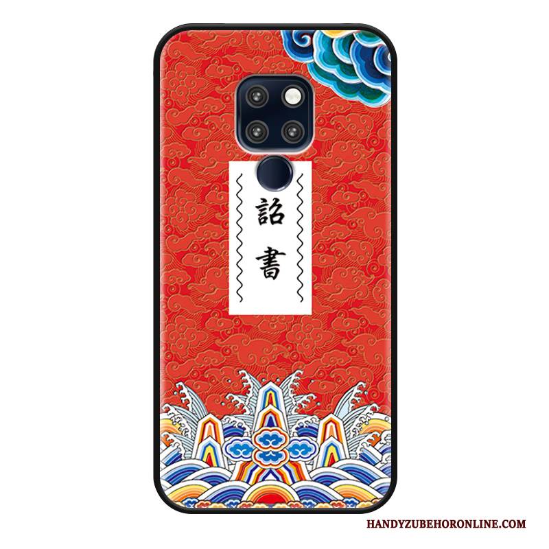 Hülle Huawei Mate 20 Prägung Handyhüllen Rosa, Case Huawei Mate 20 Kreativ Chinesische Art Lustig