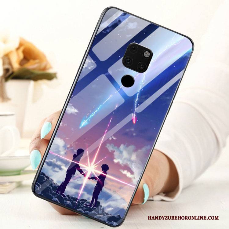 Hülle Huawei Mate 20 X Gemalt Handyhüllen Glas, Case Huawei Mate 20 X Kreativ Persönlichkeit Anti-sturz