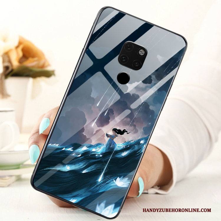 Hülle Huawei Mate 20 X Kreativ Blau Anti-sturz, Case Huawei Mate 20 X Gemalt Trend Glas