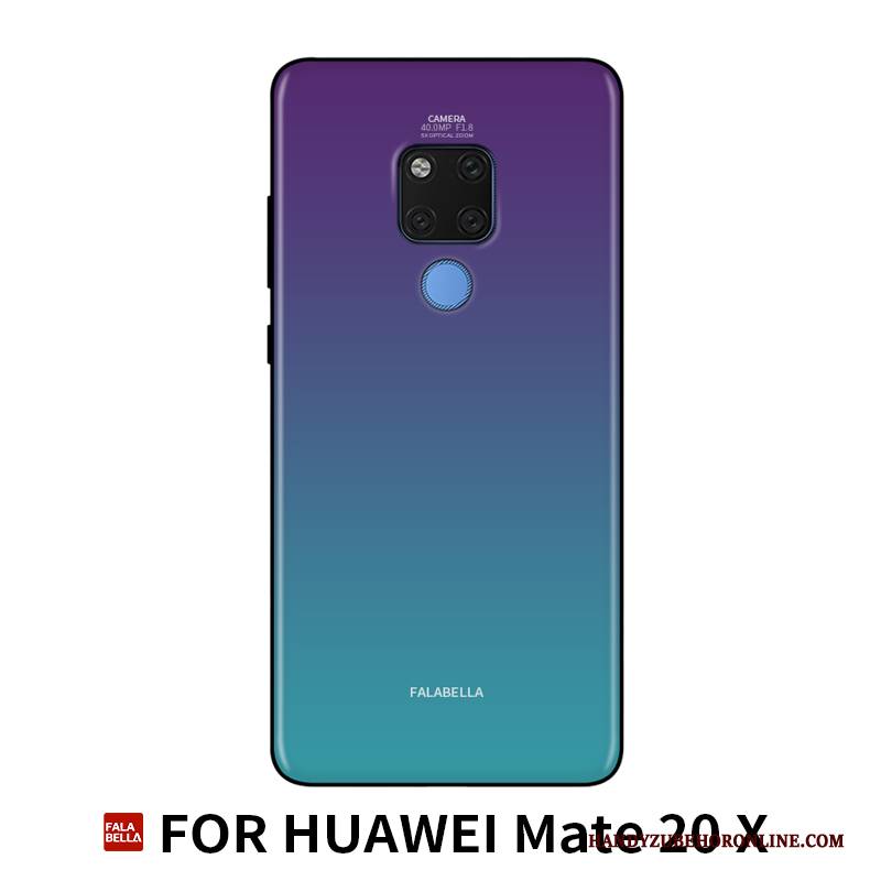 Hülle Huawei Mate 20 X Taschen Trendmarke Persönlichkeit, Case Huawei Mate 20 X Schutz Hängende Verzierungen Glas