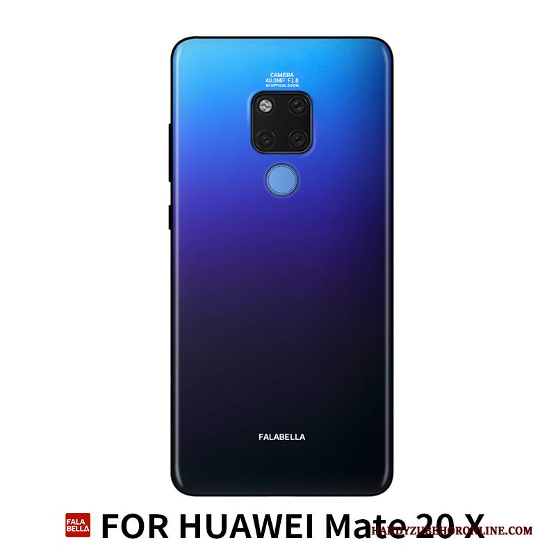 Hülle Huawei Mate 20 X Taschen Trendmarke Persönlichkeit, Case Huawei Mate 20 X Schutz Hängende Verzierungen Glas