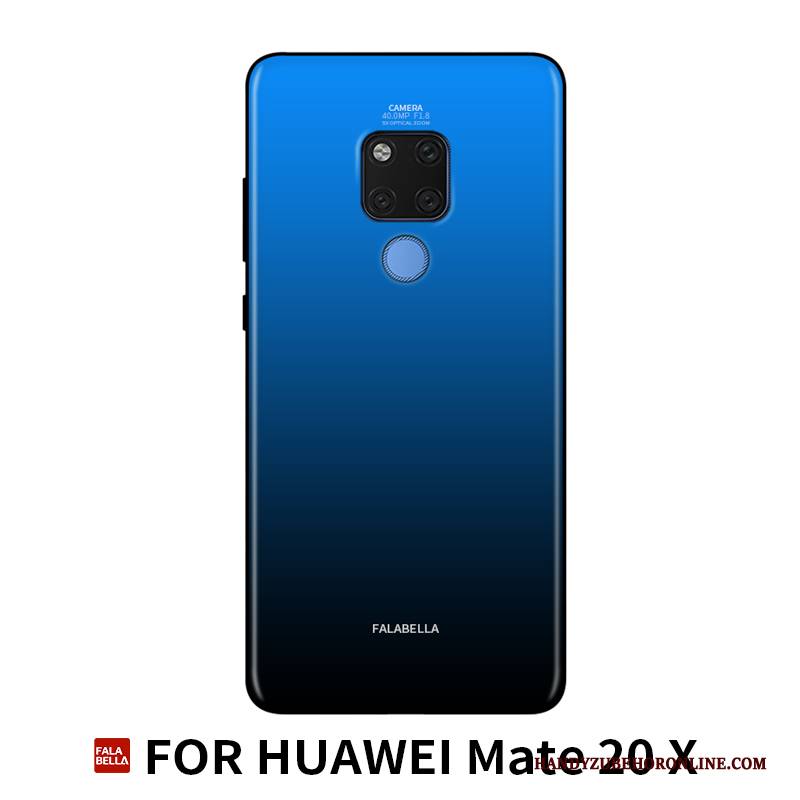 Hülle Huawei Mate 20 X Taschen Trendmarke Persönlichkeit, Case Huawei Mate 20 X Schutz Hängende Verzierungen Glas