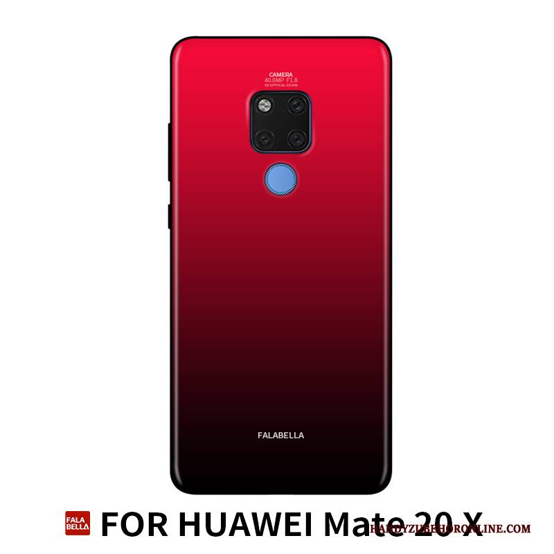 Hülle Huawei Mate 20 X Taschen Trendmarke Persönlichkeit, Case Huawei Mate 20 X Schutz Hängende Verzierungen Glas