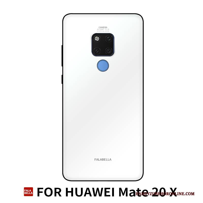 Hülle Huawei Mate 20 X Taschen Trendmarke Persönlichkeit, Case Huawei Mate 20 X Schutz Hängende Verzierungen Glas