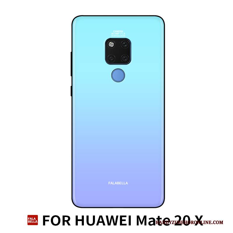 Hülle Huawei Mate 20 X Taschen Trendmarke Persönlichkeit, Case Huawei Mate 20 X Schutz Hängende Verzierungen Glas