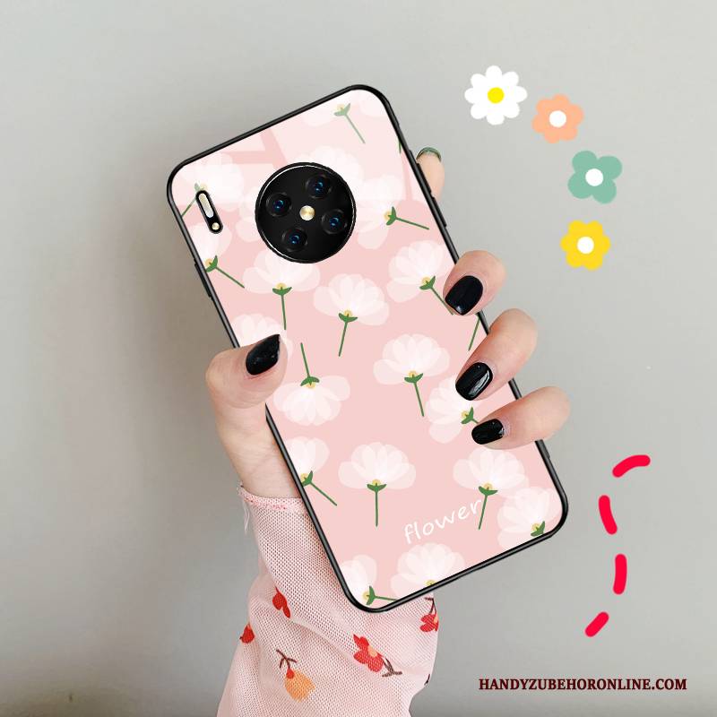 Hülle Huawei Mate 30 Kreativ Herz Glas, Case Huawei Mate 30 Taschen Schwer Schlank