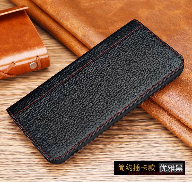 Hülle Huawei Mate 30 Pro Folio Karte Schwarz, Case Huawei Mate 30 Pro Schutz Litchi Handyhüllen