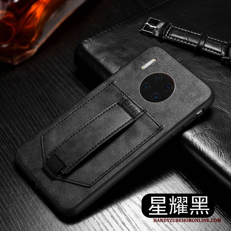 Hülle Huawei Mate 30 Pro Halterung Schwarz Anti-sturz, Case Huawei Mate 30 Pro Lederhülle Handyhüllen High-end