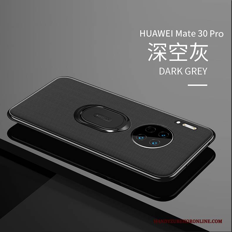 Hülle Huawei Mate 30 Pro Kreativ An Bord Schwarz, Case Huawei Mate 30 Pro Halterung Magnetismus Anti-sturz