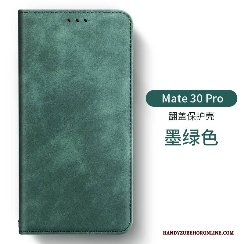 Hülle Huawei Mate 30 Pro Kreativ Anti-sturz Persönlichkeit, Case Huawei Mate 30 Pro Leder Handyhüllen Grün