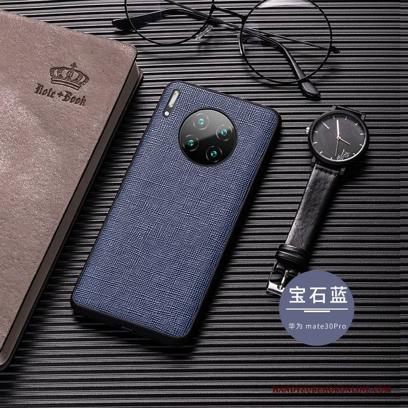 Hülle Huawei Mate 30 Pro Lederhülle Schwarz Qualität, Case Huawei Mate 30 Pro Taschen High-end Handyhüllen