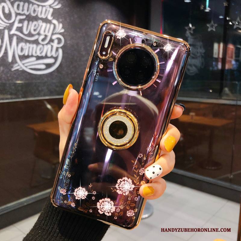 Hülle Huawei Mate 30 Pro Luxus Handyhüllen Transparent, Case Huawei Mate 30 Pro Mode High-end Rot