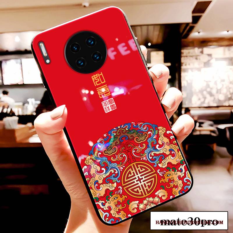 Hülle Huawei Mate 30 Pro Ratte Angepasst, Case Huawei Mate 30 Pro Festlich Rot