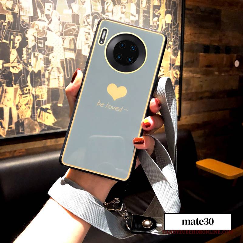 Hülle Huawei Mate 30 Pro Silikon Liebe Grün, Case Huawei Mate 30 Pro Glas Anti-sturz