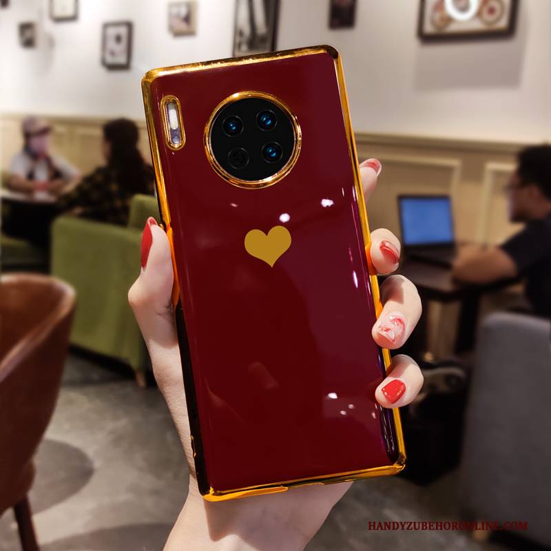 Hülle Huawei Mate 30 Pro Taschen Handyhüllen Rot, Case Huawei Mate 30 Pro Kreativ Anti-sturz Netto Rot