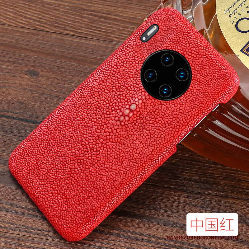 Hülle Huawei Mate 30 Pro Taschen High-end Perlen, Case Huawei Mate 30 Pro Lederhülle Rot Handyhüllen