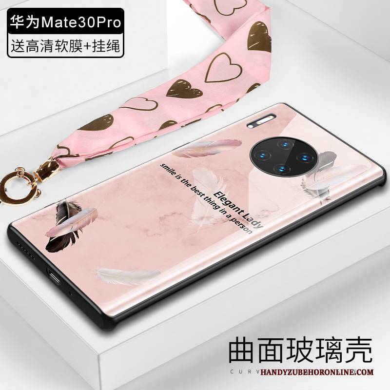 Hülle Huawei Mate 30 Pro Taschen Trend Anti-sturz, Case Huawei Mate 30 Pro Luxus Rosa Feder