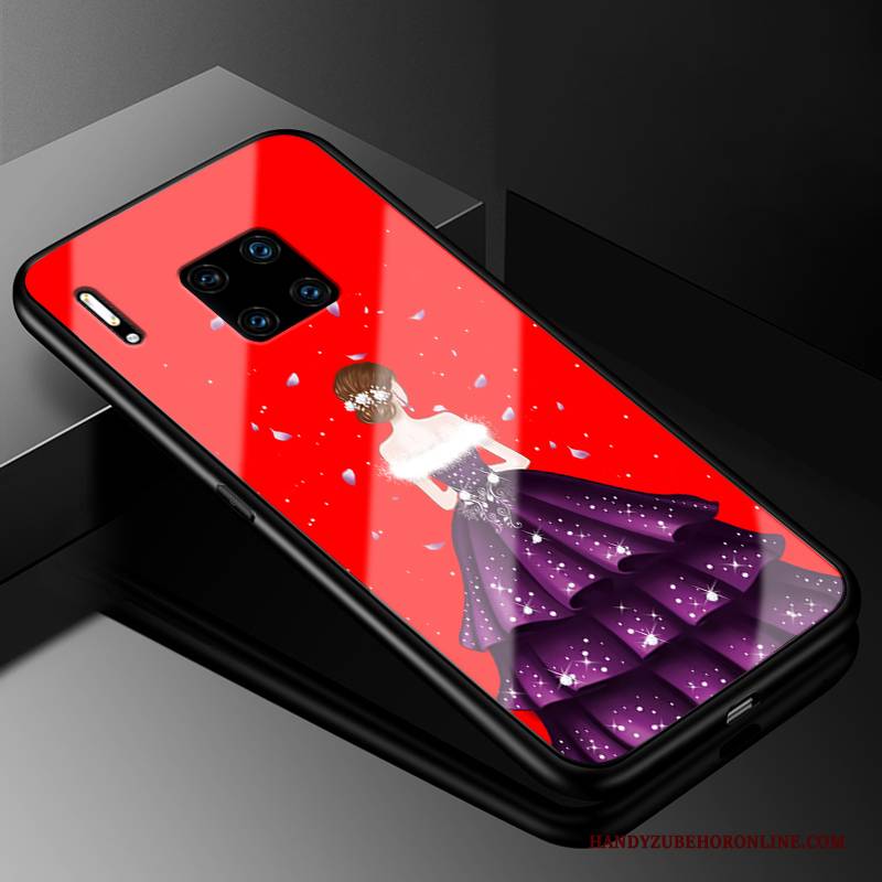 Hülle Huawei Mate 30 Rs Schutz Garn Handyhüllen, Case Huawei Mate 30 Rs Rot Glas