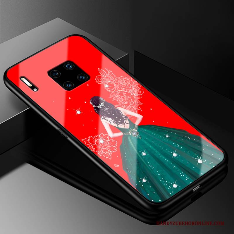 Hülle Huawei Mate 30 Rs Schutz Garn Handyhüllen, Case Huawei Mate 30 Rs Rot Glas