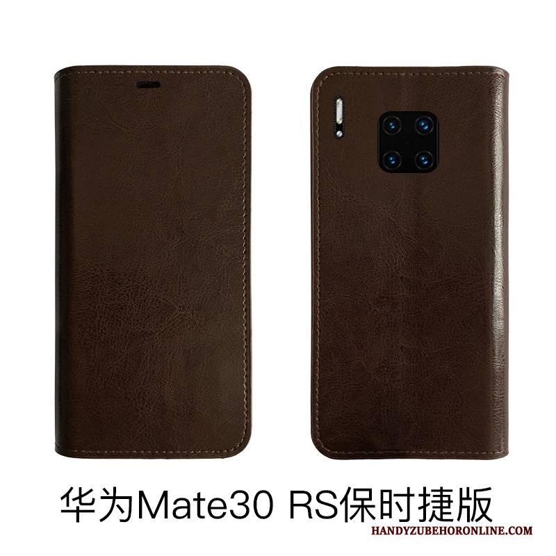 Hülle Huawei Mate 30 Rs Taschen Kuh Handyhüllen, Case Huawei Mate 30 Rs Lederhülle