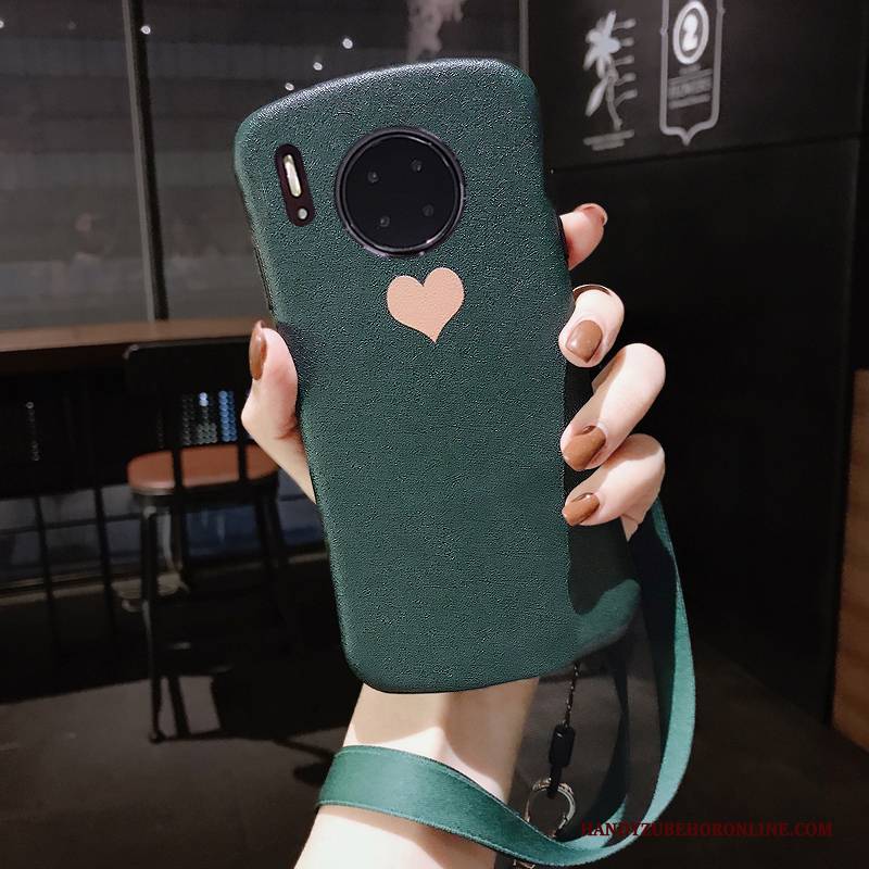 Hülle Huawei Mate 30 Seide Einfach Grün, Case Huawei Mate 30 Weiche Mini Handyhüllen