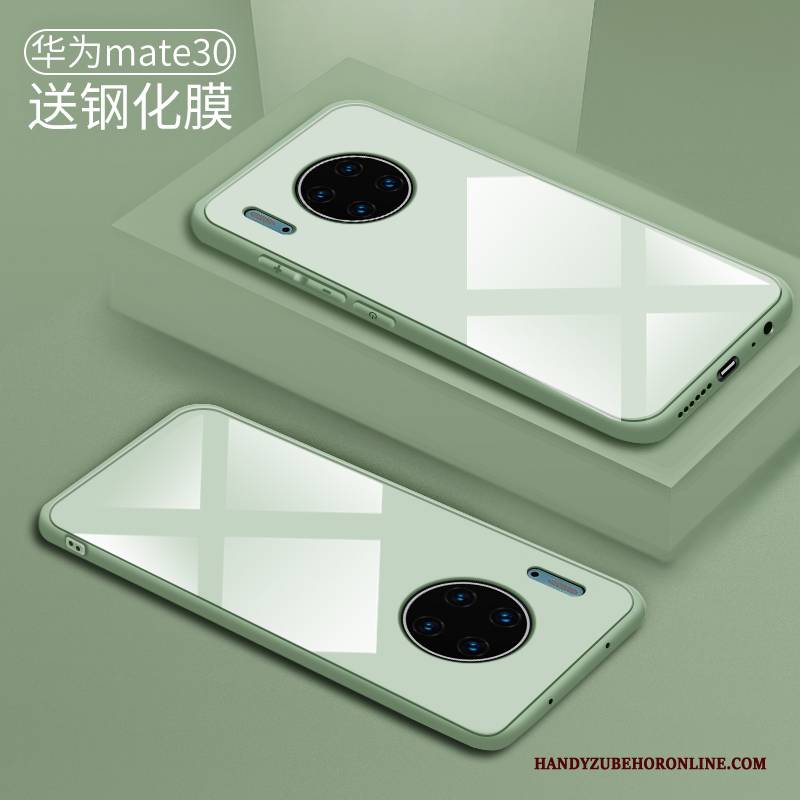 Hülle Huawei Mate 30 Silikon Glas Trendmarke, Case Huawei Mate 30 Kreativ Handyhüllen Grün