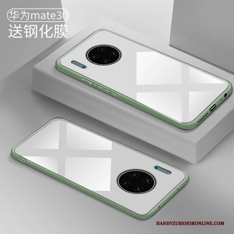 Hülle Huawei Mate 30 Silikon Glas Trendmarke, Case Huawei Mate 30 Kreativ Handyhüllen Grün