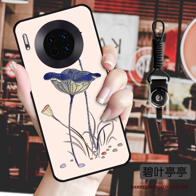 Hülle Huawei Mate 30 Silikon Schwarz Anti-sturz, Case Huawei Mate 30 Schutz Chinesische Art Handyhüllen