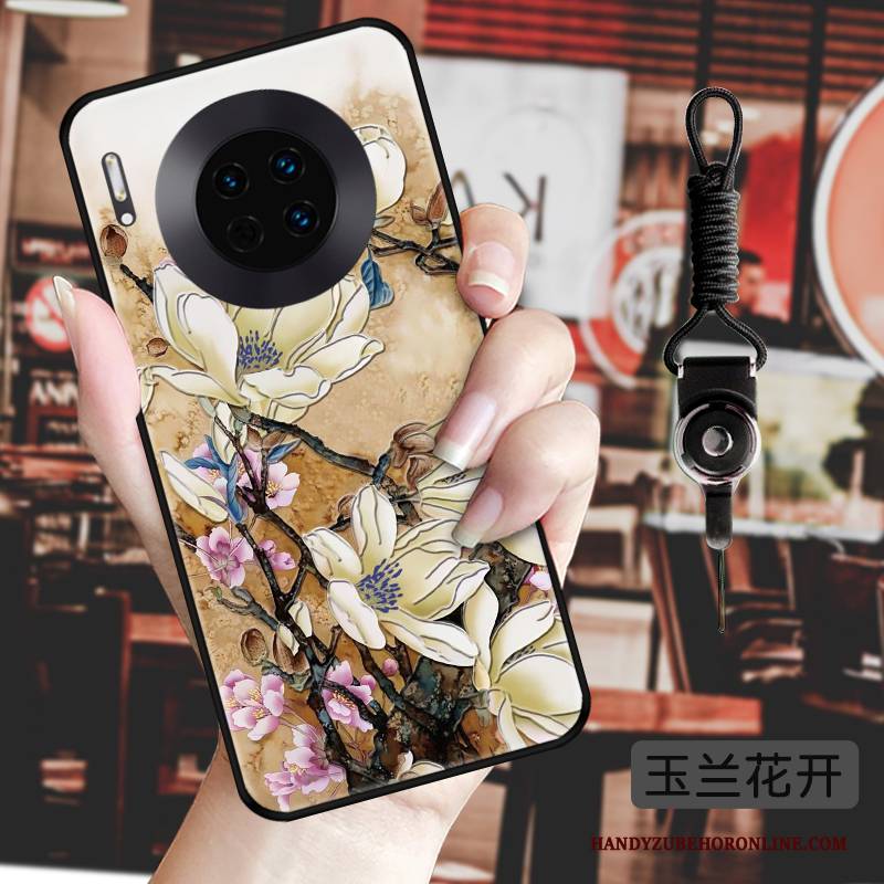 Hülle Huawei Mate 30 Silikon Schwarz Anti-sturz, Case Huawei Mate 30 Schutz Chinesische Art Handyhüllen