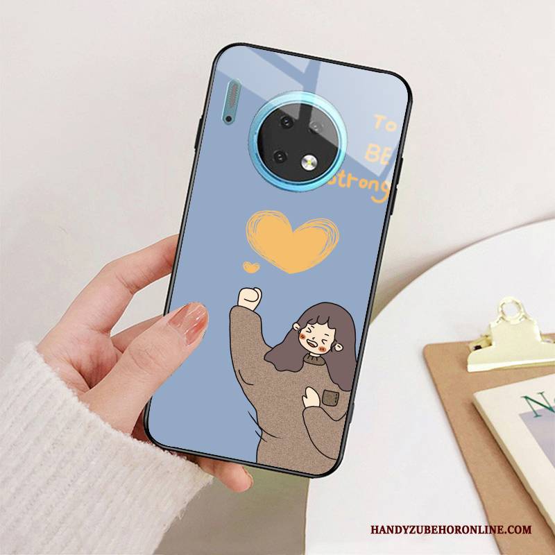 Hülle Huawei Mate 30 Silikon Trendmarke Glas, Case Huawei Mate 30 Kreativ Gelb Persönlichkeit