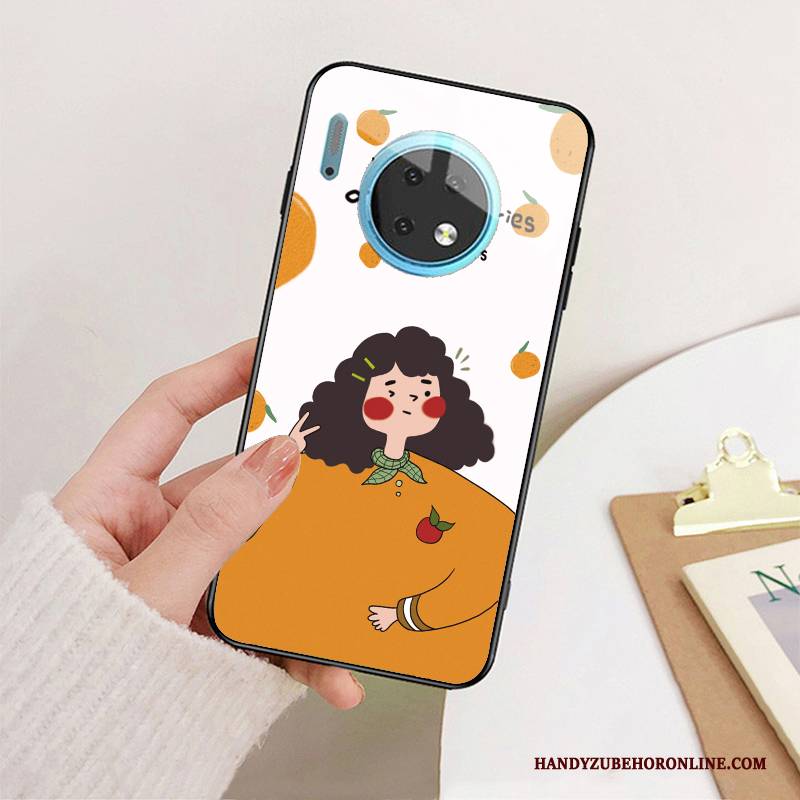 Hülle Huawei Mate 30 Silikon Trendmarke Glas, Case Huawei Mate 30 Kreativ Gelb Persönlichkeit