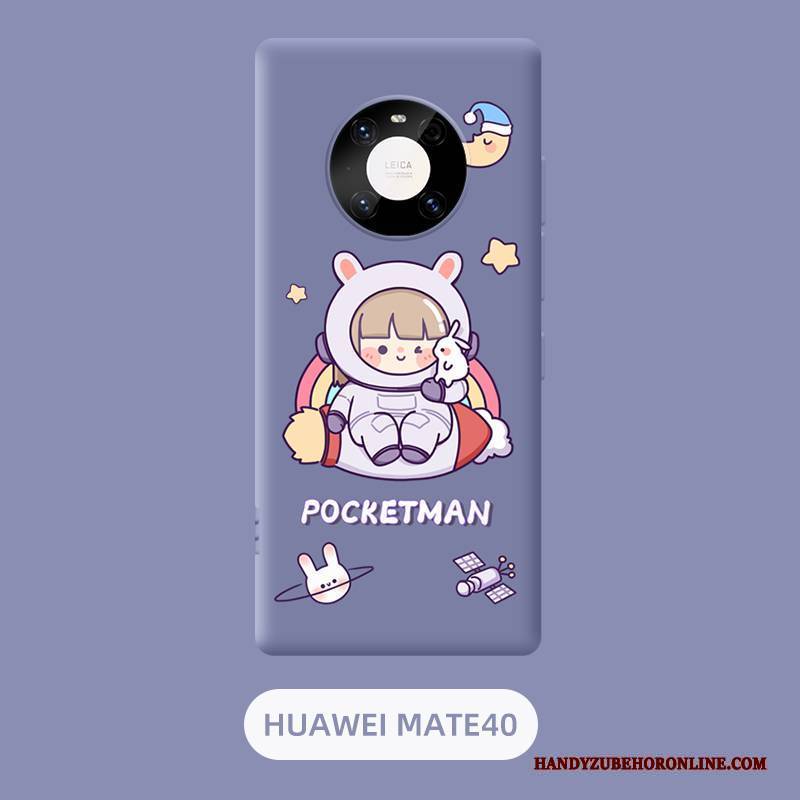 Hülle Huawei Mate 40 Karikatur Neu Schlank, Case Huawei Mate 40 Silikon Trend Rosa