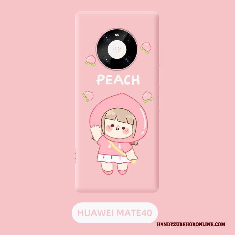 Hülle Huawei Mate 40 Karikatur Neu Schlank, Case Huawei Mate 40 Silikon Trend Rosa