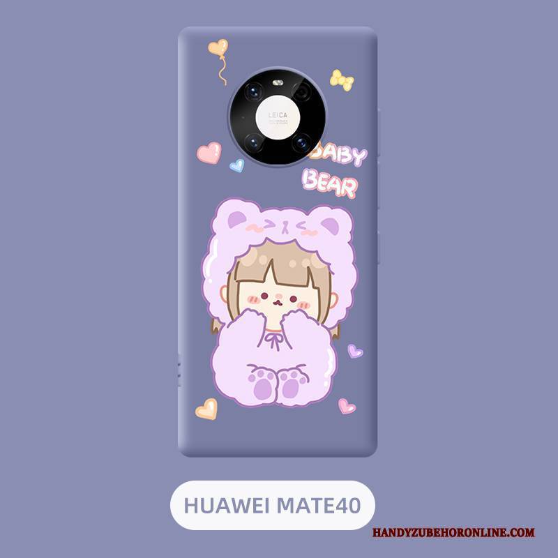 Hülle Huawei Mate 40 Karikatur Neu Schlank, Case Huawei Mate 40 Silikon Trend Rosa