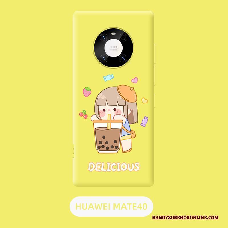 Hülle Huawei Mate 40 Karikatur Neu Schlank, Case Huawei Mate 40 Silikon Trend Rosa