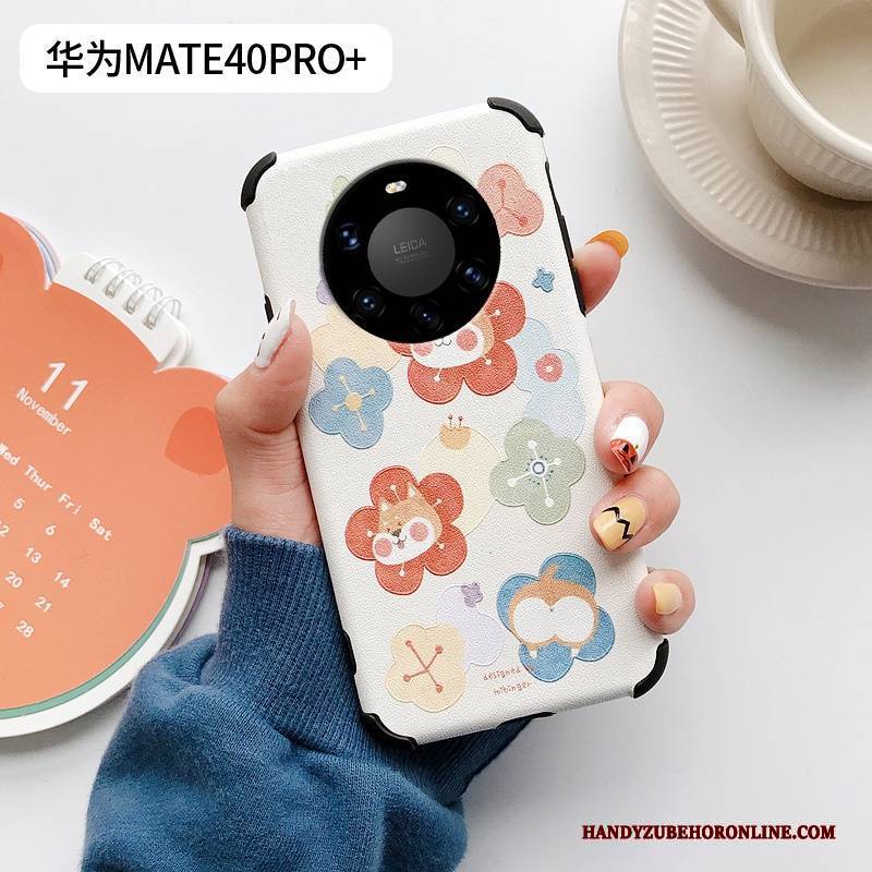 Hülle Huawei Mate 40 Pro+ Kreativ Netto Rot Mini, Case Huawei Mate 40 Pro+ Silikon Blumen Anti-sturz