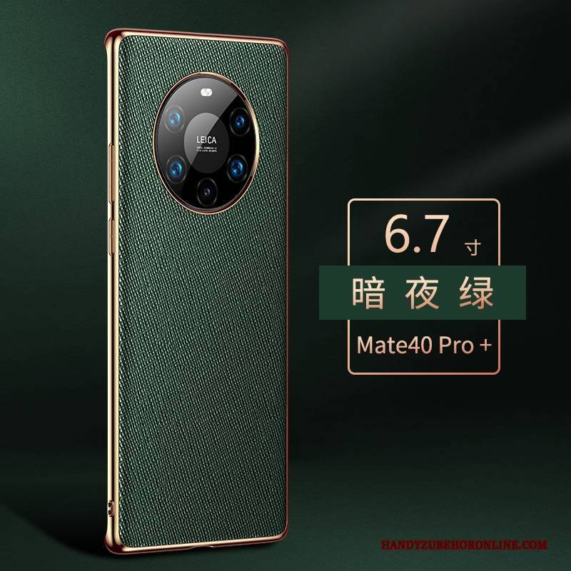 Hülle Huawei Mate 40 Pro+ Leder Lila Handyhüllen, Case Huawei Mate 40 Pro+ Luxus High-end Anti-sturz