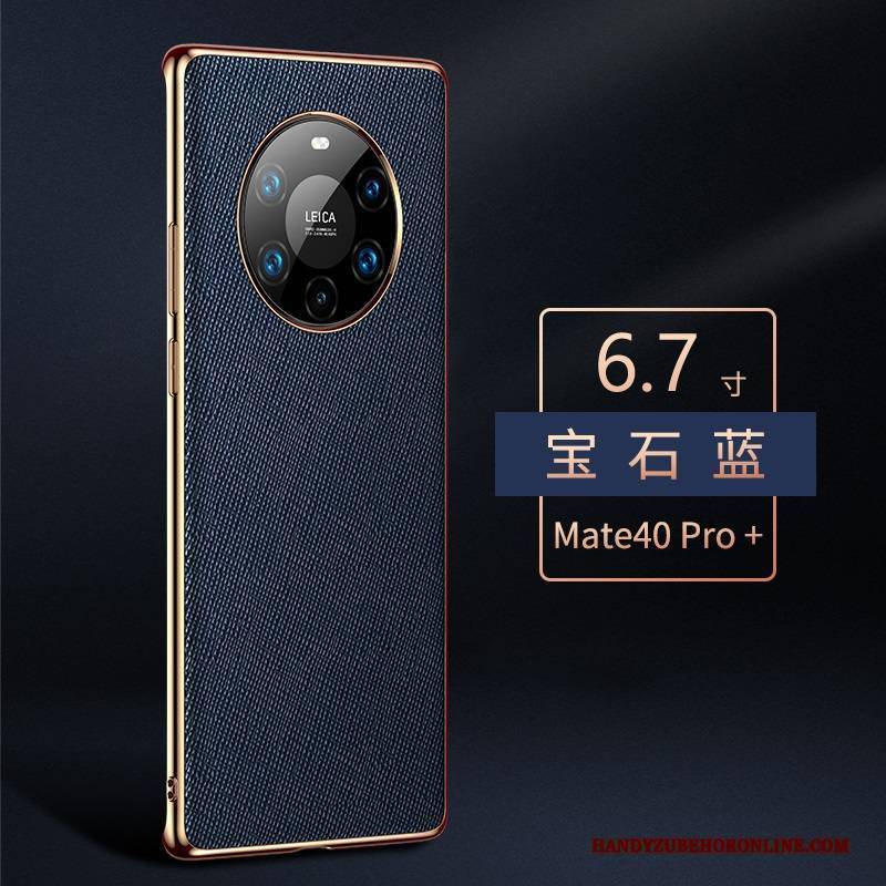 Hülle Huawei Mate 40 Pro+ Leder Lila Handyhüllen, Case Huawei Mate 40 Pro+ Luxus High-end Anti-sturz