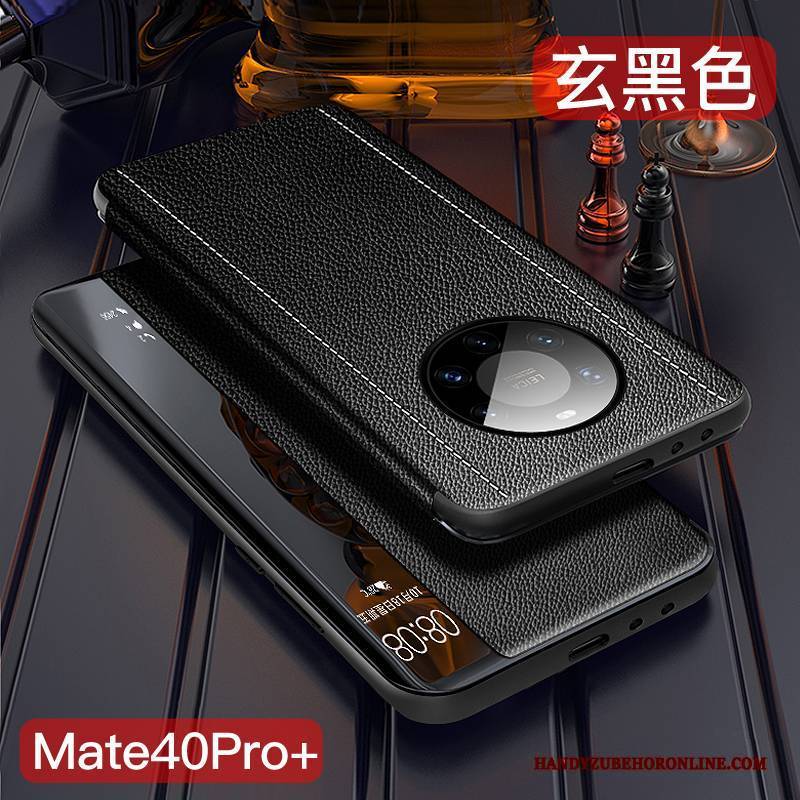 Hülle Huawei Mate 40 Pro+ Schutz Dunkelblau Dünne, Case Huawei Mate 40 Pro+ Folio Handyhüllen Anti-sturz