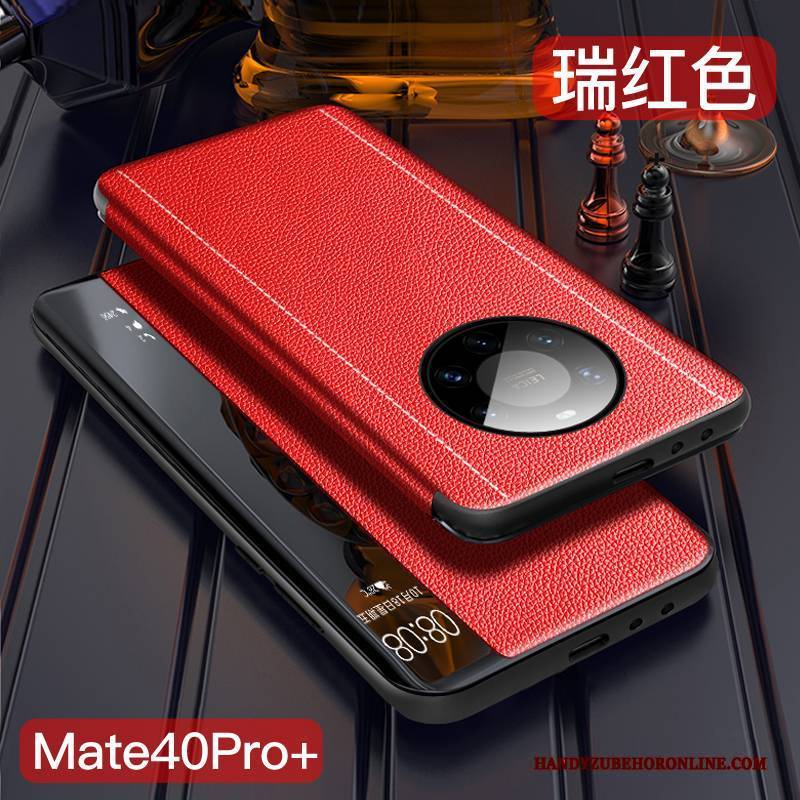 Hülle Huawei Mate 40 Pro+ Schutz Dunkelblau Dünne, Case Huawei Mate 40 Pro+ Folio Handyhüllen Anti-sturz