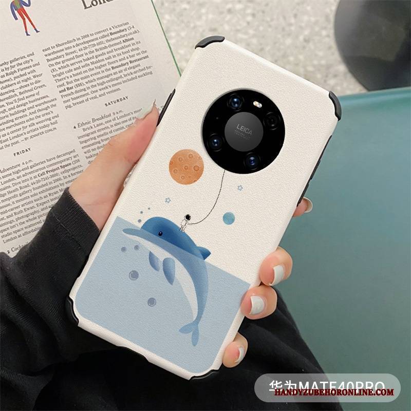 Hülle Huawei Mate 40 Pro Seide Schlank Anti-sturz, Case Huawei Mate 40 Pro Silikon Handyhüllen Weiß