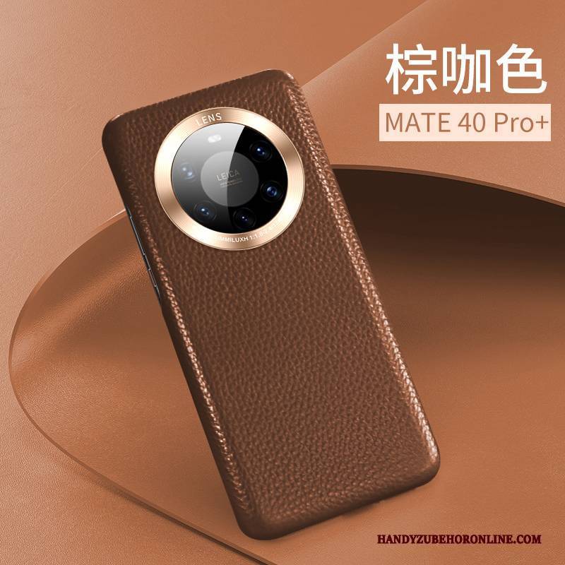 Hülle Huawei Mate 40 Pro+ Taschen High-end Kuh, Case Huawei Mate 40 Pro+ Leder Neu Schlank