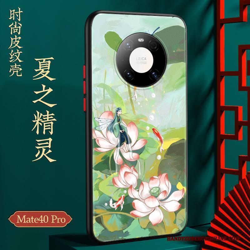 Hülle Huawei Mate 40 Pro Taschen Trendmarke High-end, Case Huawei Mate 40 Pro Kreativ Chinesische Art Grün