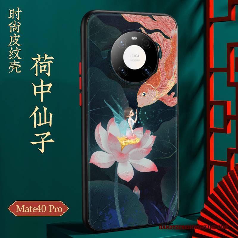 Hülle Huawei Mate 40 Pro Taschen Trendmarke High-end, Case Huawei Mate 40 Pro Kreativ Chinesische Art Grün