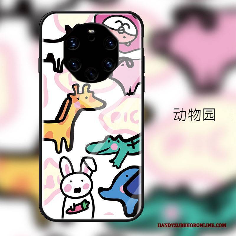 Hülle Huawei Mate 40 Rs Karikatur Nette Frisch, Case Huawei Mate 40 Rs Schutz Gehärtetes Glas Handyhüllen